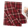New Year's Wool Scarf Autumn and Winter Plaid Scarf Women's Versatile Scarf Thickened Warm Simple Tassel Shawl