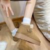 Зимние женские туфли Boken из натуральной кожи на платформе, модные ретро-ботинки из плюша, женские хлопковые туфли на плоской подошве, мокасины, ботильоны на толстой подошве