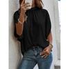 Women's Shirt Summer Casual Fashion Printed Split Bat Sleeve Short Sleeve Top