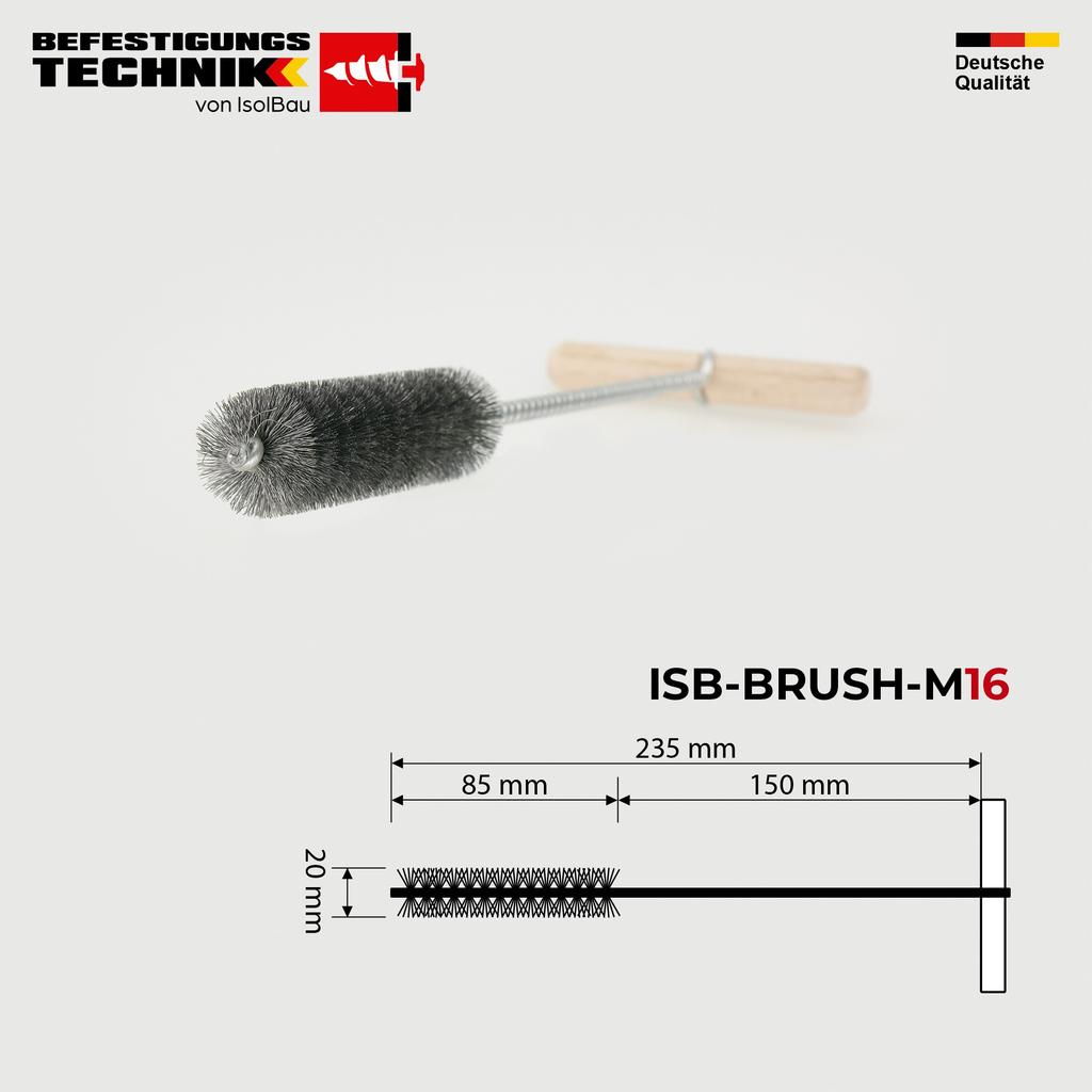 IsolBau Steel Ramrod with Handle Stahldrahtbürste 16mm