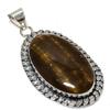 Tiger Eye Gemstone Handmade 925 Sterling Silver Jewelry Pendant 2.56" n8u81