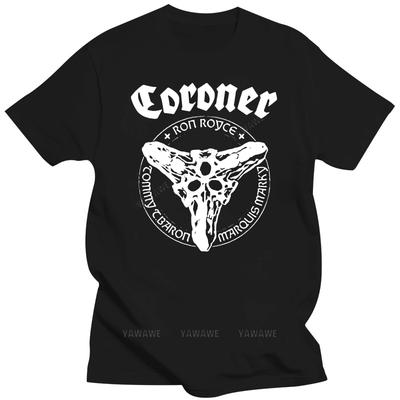 Черная футболка на лето брендовая футболка CORONER Логотип Death Metal Рок-группа Футболка Мужская Футболка Новая Мода Крутая Повседневная Футболка