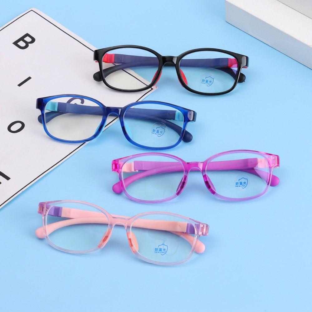 Blocking Reflective Soft Frame Goggle Silicone TR Eyewear Anti-blue Light Glasses Kids Eyeglasses