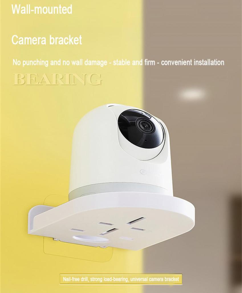 Security Camera Holder Wall Mount Floating Stand Shelf Home Bedroom Bathroom Camera Rack Monitoring Tray Organization Storage