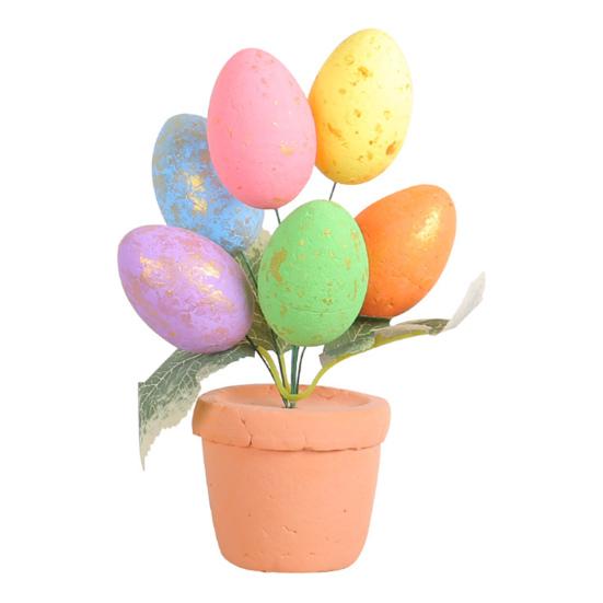 Easter Egg Bonsai Colorful Simulated Easter Egg Potted Plant DIY Foam Bunny Eggs for Home Party Decoration