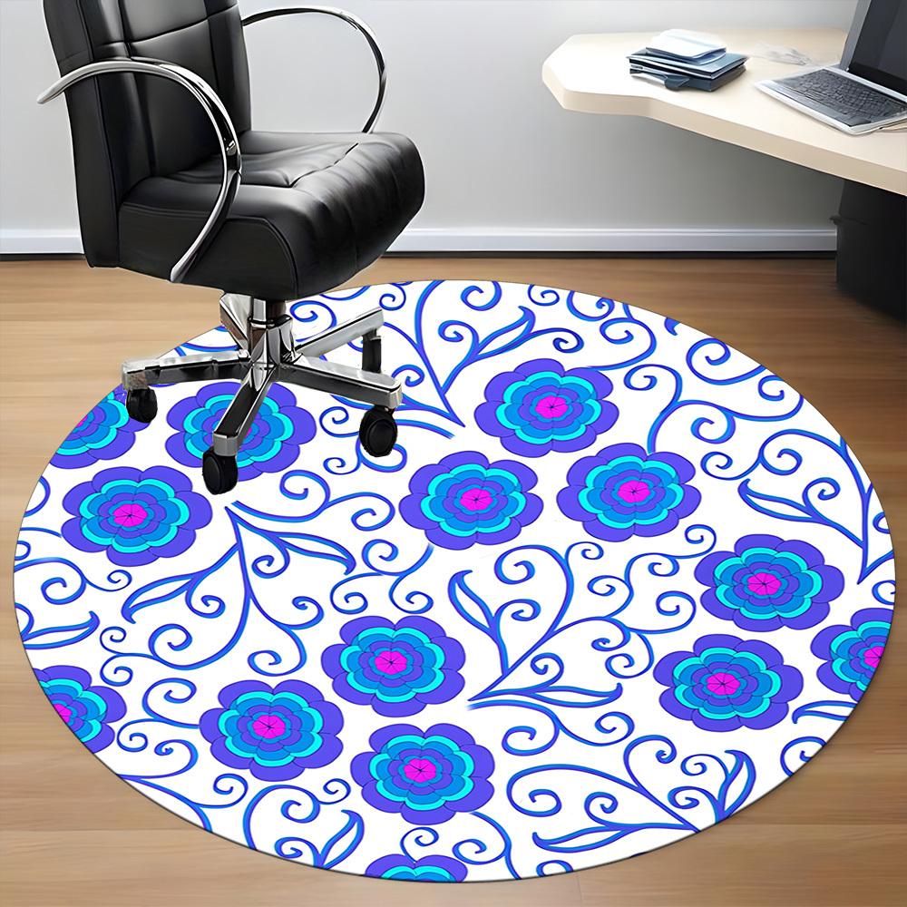 1pc Floral Mandala Pattern Chair Carpet for Office, Non-slip, Soft and Durable Office Rug, Perfect for Office yy251227131