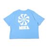 X Atmos Pink Collaboration NSW Circa Series Letter Pattern Printed Crew Neck Short Sleeve T-Shirt Women T-Shirt Blue DV1380-412
