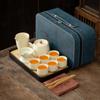 Holiday Gift Box for Elders Ru Kiln Kung Fu Tea Set Light Luxury High-end Cover Bowl Office Guest Teapot