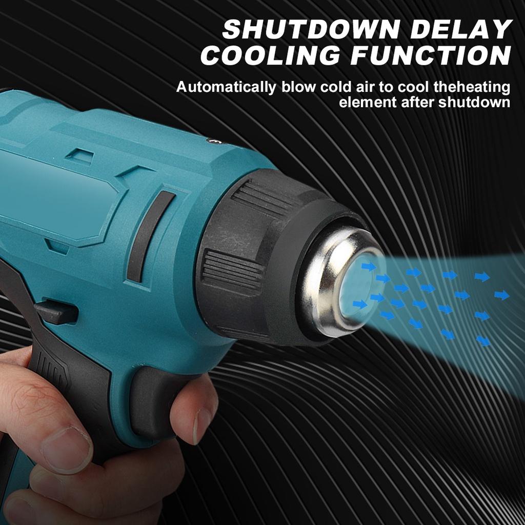 1000W 550L/min Cordless Power Tool Heat Guns Electric Hot Air Guns Dryer for Soldering Shrink Wrapping Tools For 18V Battery
