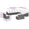 VidaXL Salon de Jardin avec Coussins 13 pcs, Canapés de Terrasse, Ensemble de Meubles de Patio, Mobilier d'Extérieur, Noir 3226482