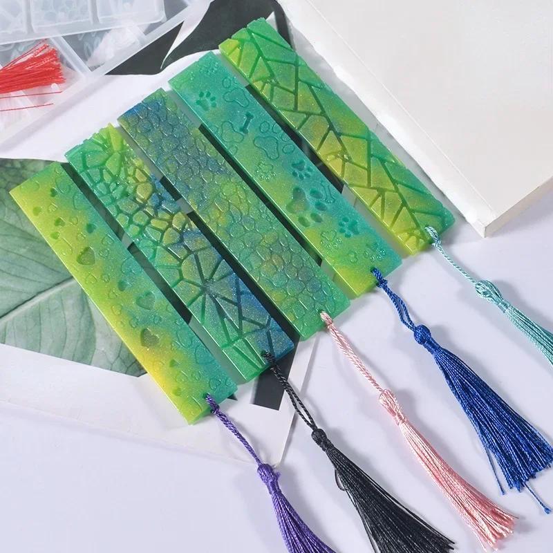 Новая креативная DIY форма из эпоксидной смолы с кристаллами, листья, кошачья лапка, любовь, цветок, прямоугольная закладка на всю страницу, силиконовая форма, домашние формы