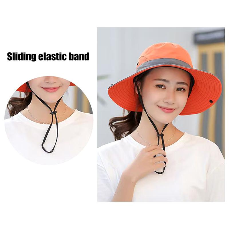 Женская шляпа-ведро с большими полями и протекающим хвостиком, быстросохнущая, рыболовная, повседневная, женская солнцезащитная шляпа