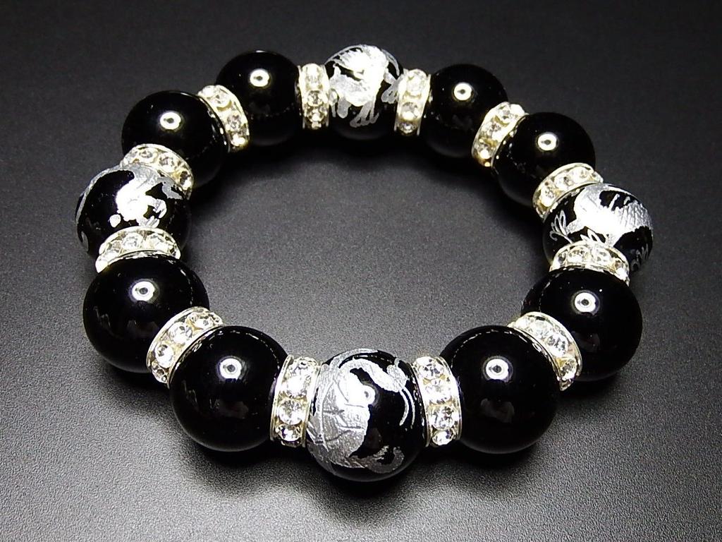 Трудно достать сверхтолстый натуральный камень 18 мм оникс от Four Gods роскошные рондель молитвенные четки браслет сила камень [Ishigai] ручная резьба