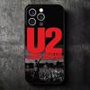 Мягкий чехол для телефона Rock Band U-U2 для iPhone 16 16E 17 Air 15 Pro Max 14 Plus 13 Mini 11 12 7 Черный корпус