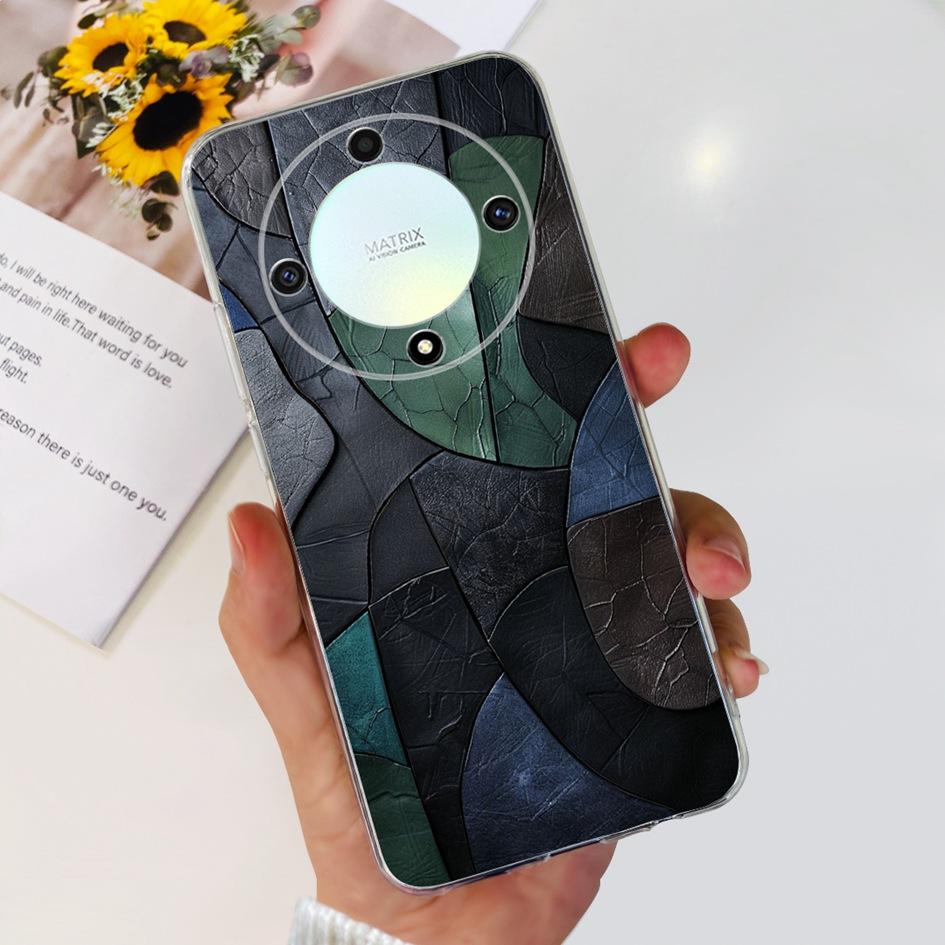 Чехол для Honor X9b 5G ALI-NX1 Популярный Цветок Мягкий Прозрачный Силиконовый TPU Чехол для Honor X9a RMO-NX1 HonorX9 ANY-NX1 Ударопрочный Funda