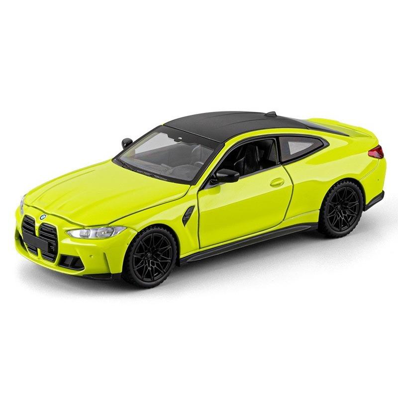 1/32 Металлическая литая модель спортивного автомобиля BMW M4 Машинка-игрушка для детей с механизмом обратного хода Настольное украшение Хэллоуин Рождество Подарок для мальчика