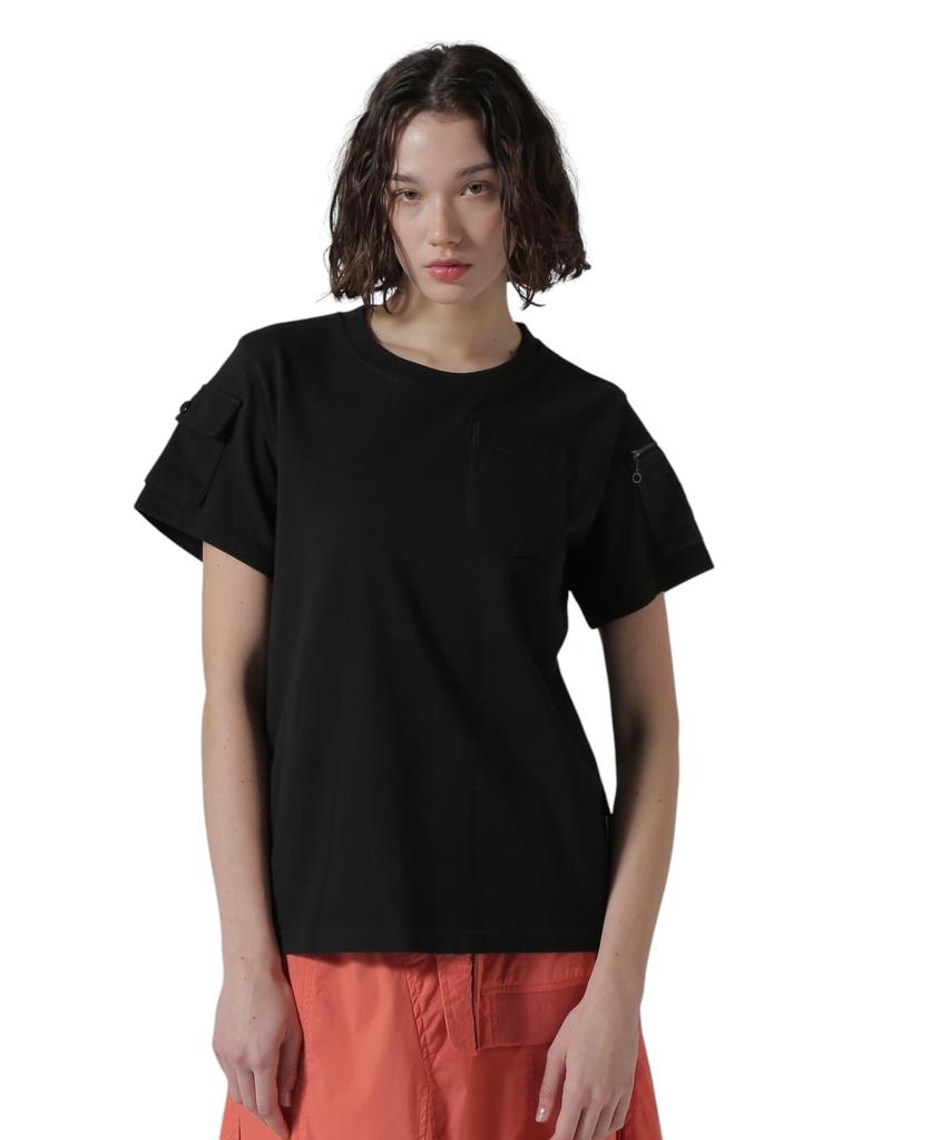 AVIREX 50th Anniversary LEATHER PATCHED FATIGUE T-SHIRT black