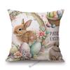 Happy Easter Day Cute Bunny Rabbit Home Decoration Sofa Throw Pillow Case Lovely Cozy Children Room Chair Cushion Cover Case