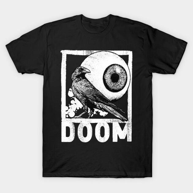Азиатский размер Хлопковая унисекс футболка Футболка с принтом Футболка Doom Печать без выреза Обычная посадка