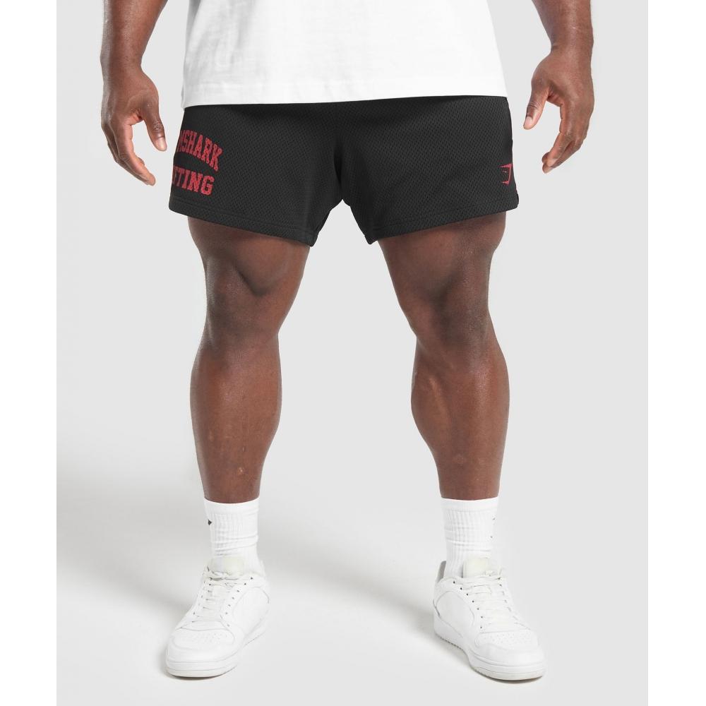 Gymshark Lifting Mesh 5 Shorts Black Conditioning Red A1b1j Bc1d