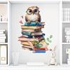 1 шт. Причудливая сова и красочные книги наклейка для библиотеки Яркие книжные полки и акценты в виде сердец Украшение для кабинета/класса Сова Домашний декор