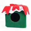 Рождественский домик-кровать для кошки, большое пространство, квадратный, полностью закрытый, теплый, рождественская пещера для питомца для кошки, собаки