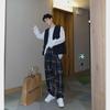 Men's Trendy Korean Plaid Pants: Stylish, Loose-Fit, Casual, All-Match, Straight-Cut Trousers