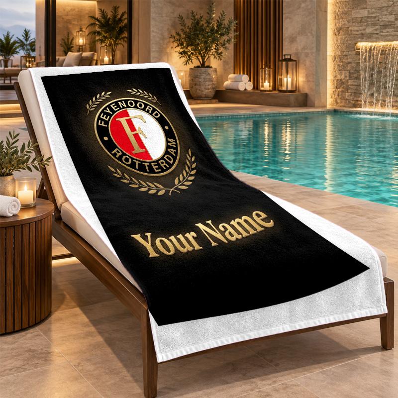 Custom Name Feyenoord Beach Towel Personalized Text Soft Towel Swimming Travel Bath Gift