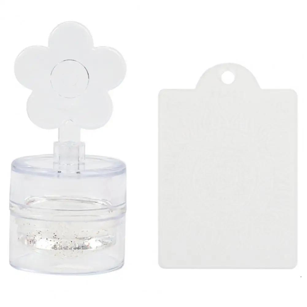 1 Set Nail Stamp Tool & Nail Scraper Transparent Silicone Manicure Stamp DIY Nail Art Tools Nail Salon Template Seal Stamp