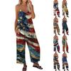 Женский комбинезон с принтом, повседневный свободный комбинезон с регулируемыми подтяжками