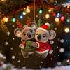 Рождественское украшение «Пара коал», 2D акриловая пара коал, животное, подвесное украшение, сувенирный подарок на годовщину свадьбы для пар