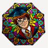 1PC Warner Stained Glass Harry Potter Umbrella-8-Rib Reinforced, Automatic Open, Lightweight & Durable-A78