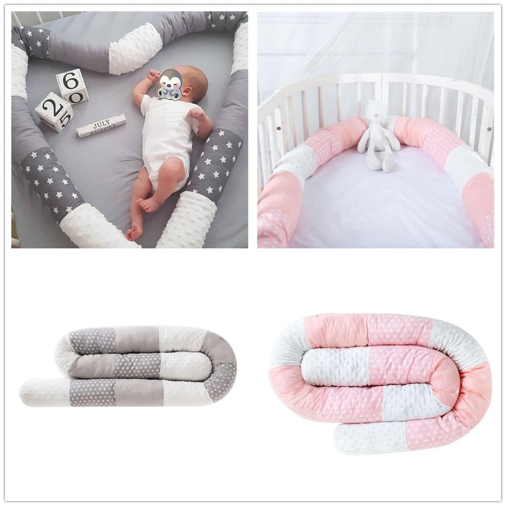 Хлопковый универсальный детский противоударный бампер для сна в кроватке соответствующего цвета