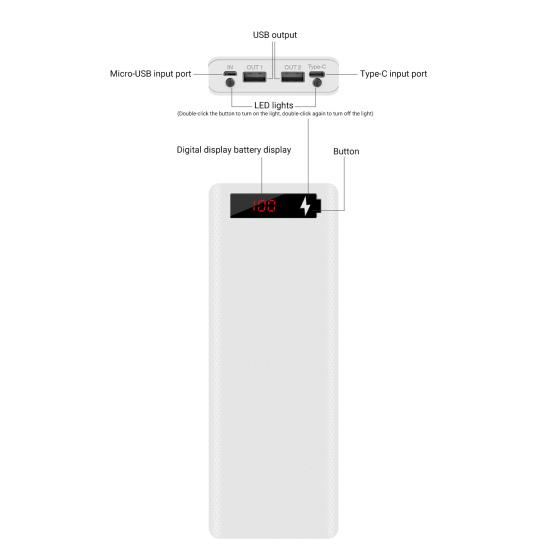Корпус Power Bank M10/L10, без пайки, съемный, со светодиодным цифровым дисплеем, 10x18650, портативный чехол-зарядное устройство для смартфона