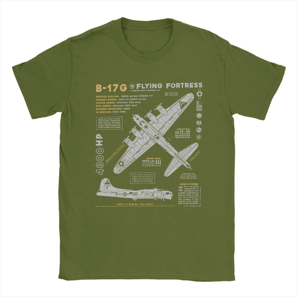 Мужские футболки B-17 Flying Fortress Humor Хлопковые футболки Истребитель Самолет Самолет Футболка Топы 4XL 5XL