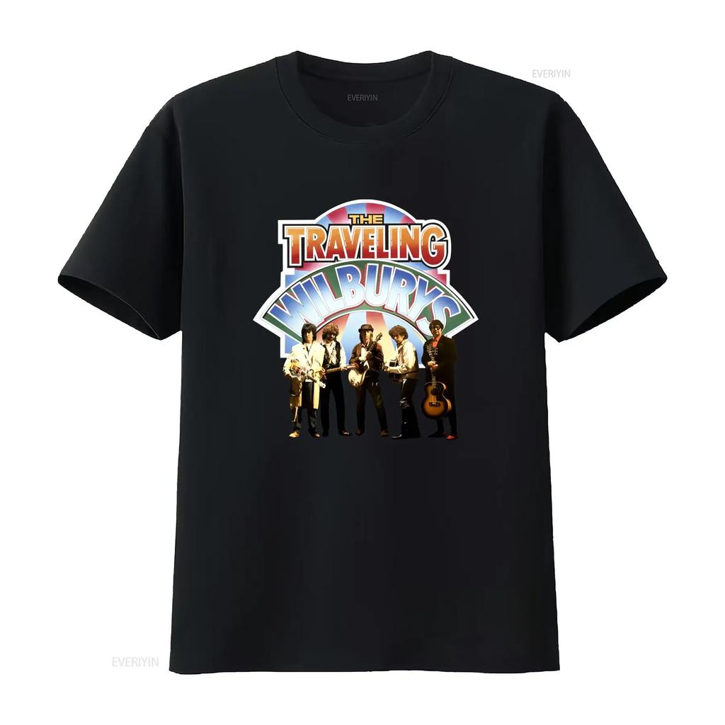 The Traveling Wilburys Band Photo Print T shirt Rock Music Fans Vintage Style vintage Washed Unisex Stretched Slightly