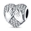 S925 Silver DIY Heart Shaped Charm Pendant Beads For Handmade Necklace Bracelet Jewelry Making Accessories