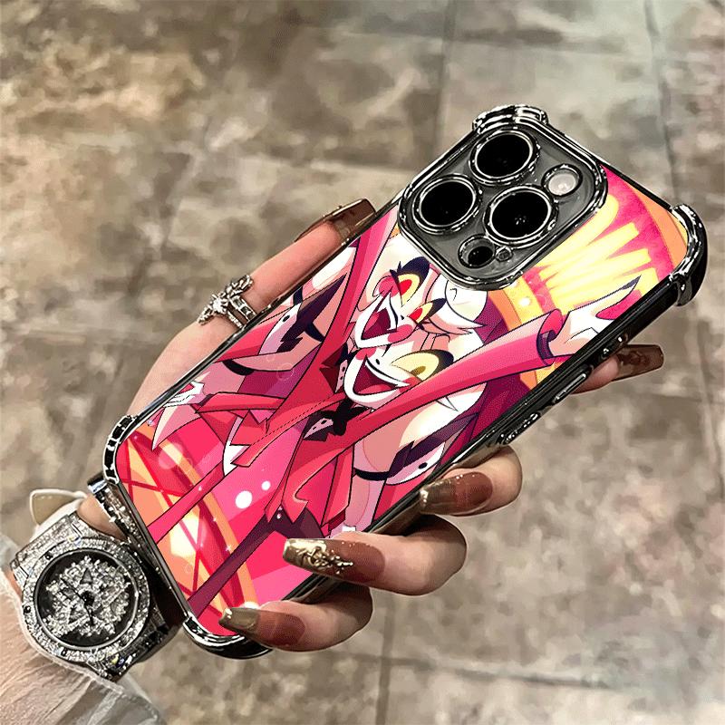 Чехол для телефона с покрытием в стиле аниме Hazbin Hotel Для iPhone 16 17 Pro Max Air 16E 14 15 Plus 12 13 Mini Противоударный чехол с подушкой безопасности
