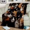 Warm and Cozy Cute Cat Pattern Flannel Blanket for Couch, Bed, Sofa, Office - Soft and Soothing Digital Printing Throw Blanket