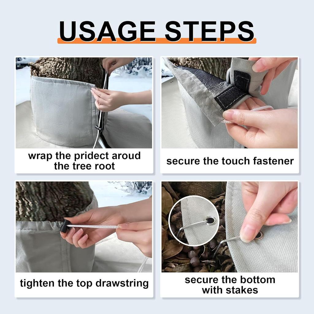 Winter Tropical Tree Root Protector Insulation Cover Bag with Drawstring