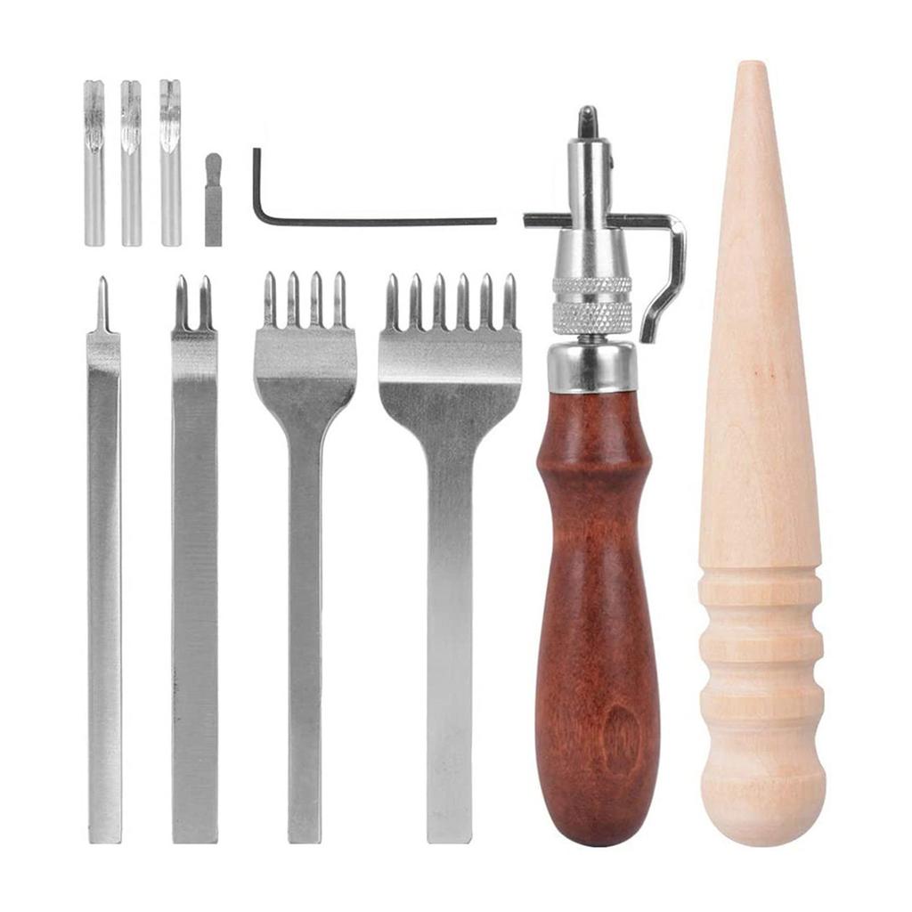 Leather Working Tool Leather Craft Tool Set Leather Edges Polisher Leather Groover for DIY Leather Hand Stitching Sewing
