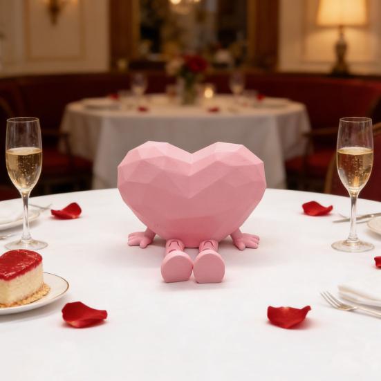 Набор из 2 фигурок-сердечек для стола, интерактивные подвижные ноги и руки, украшение, уникальный символ любви, украшение, декор для офиса и дома, подарок
