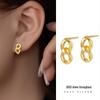 Banyan Tree S925 Silver Korean Chain Earrings - Simple, Fashionable Female Star-Inspired Design