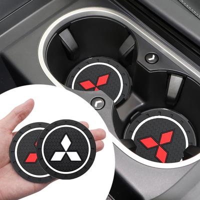 Для Ralliart Lancer Ex Outlander Pajero ASX EVO Логотип Автомобиля Подставка под стакан Антискользящие коврики Подставки под стакан с водой Эмблема Автоаксессуары