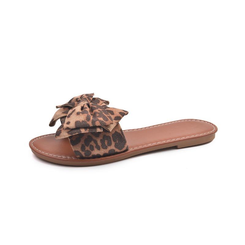 Bow-shaped One-line Slippers, Women's Lightweight Flat Shoes Vacation Beach Flip-flops