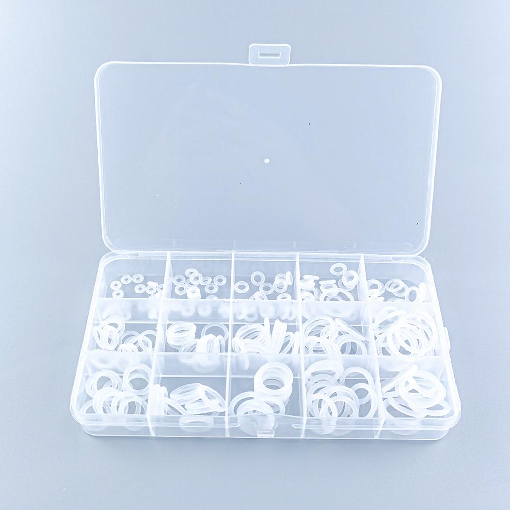 225 шт. силиконовых уплотнительных колец для автомобильного кондиционера, набор метрических уплотнительных прокладок VMQ, белые резиновые кольца, герметик, автомобильный аксессуар
