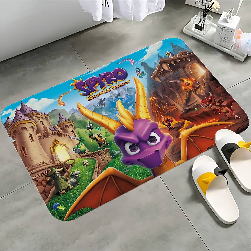 Games S-Spyro Dragon Hallway Carpet Non-Slip Laundry Room Mat Laundry Decor Balcony Child Living Room Toilet Rug