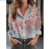 Women's Cardigan 3D Floral Print Long Sleeved Shirt, Women's High-end Versatile Top