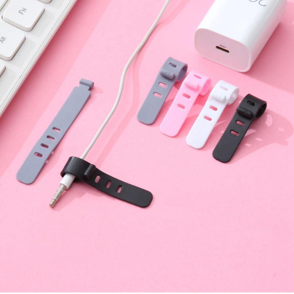 TPR Data Cable Storage Device 6 Colors Soft Rubber Strap Portable Tie Straps