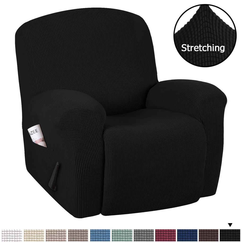 European Style Recliner Stretch Sofa Cover Charcoal Thickened Fleece Recliner Protection Pad Non-slip Furniture Cover